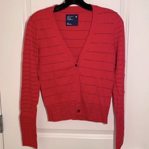 American Eagle Outfitters Cardigan, red, size small.